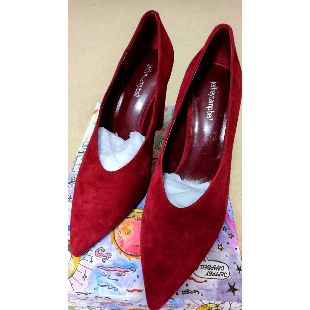 Jeffrey Campbell "Potent" Suede Pumps in Wine